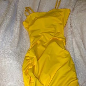 Backless Yellow Club Dress